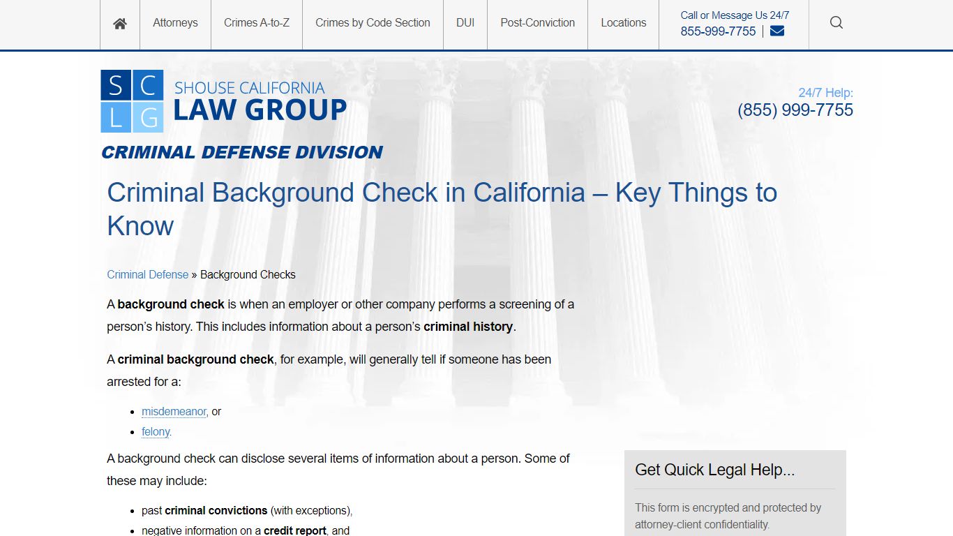 Criminal Background Check in California - Shouse Law Group